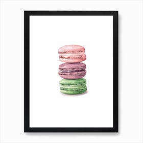 Macaron Tower Watercolor Painting Art Print