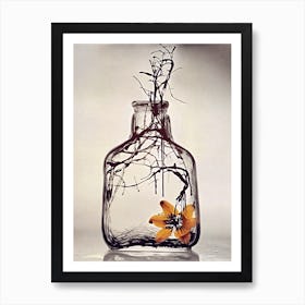 Flower In A Bottle Art Print