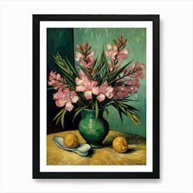 Pink Flowers In A Vase Art Print