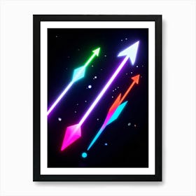 Arrows In Fluid Motion Indicating Progress And Advancement Bright Neon Colors Suggestive Of Digita (6) Art Print