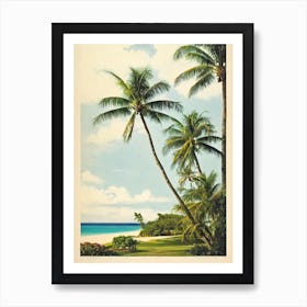 Galley Bay Beach Antigua Vintage Art Print