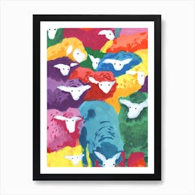 Colorful Sheep Cocktail Art Print