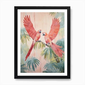 Vintage Japanese Inspired Bird Print Macaw 3 Art Print