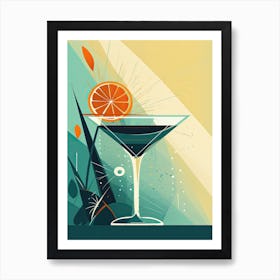 Margarita Cocktail Mid Century Modern 3 Art Print