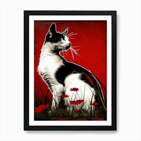 Cat In The Grass 3 Art Print