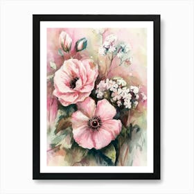 Pink Anemones Art Print