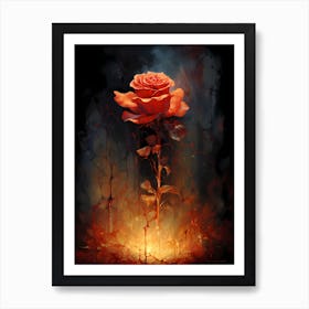 Rose Of Fire 1 Art Print