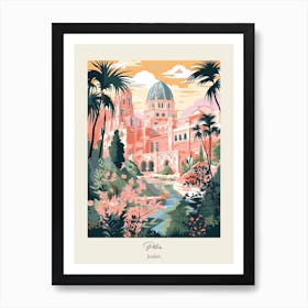 Petra, Jordan   Cute Botanical Illustration Travel Poster Art Print