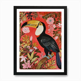Floral Animal Painting Toucan 4 Art Print