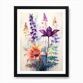 Watercolor Flowers 51 Art Print