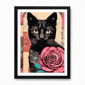 Coming up Roses Cat Poster