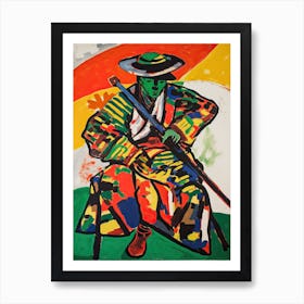 Samurai In Fauvist Matisse Japanese Style  10 Art Print