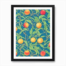 Nectarine Vintage Botanical Fruit Art Print