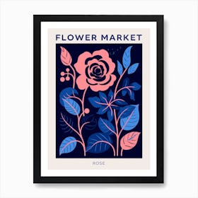 Blue Flower Market Poster Rose 5 Art Print