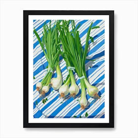 Green Onions Summer Illustration 4 Art Print