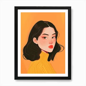 Asian Girl Illustration 6 Art Print