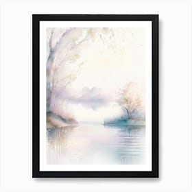 Lake Waterscape Gouache 1 Art Print