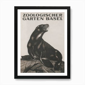 Seal In Zoo Vintage Poster Art Print