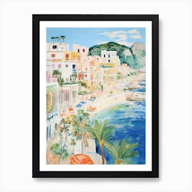 San Vito Lo Capo, Sicily   Italy Beach Club Lido Watercolour 4 Art Print