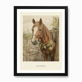 Beatrix Potter Inspired  Animal Watercolour Horse 3 Art Print