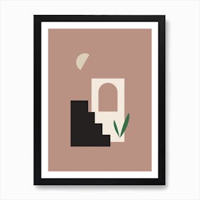 Terracota Abstract Minimal Landscape Art Print