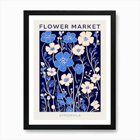 Blue Flower Market Poster Gypsophila 4 Art Print
