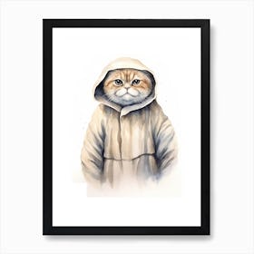 Scottish Fold Cat As A Jedi 3 Art Print