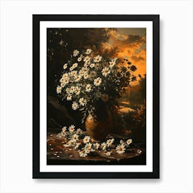 Baroque Floral Still Life Daisy 2 Art Print