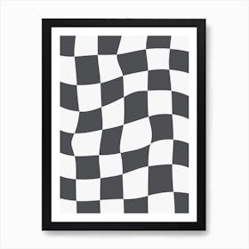 Checkerboard - Dark Grey Art Print