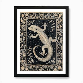 Floral Malaysian Cat Gecko Art Print