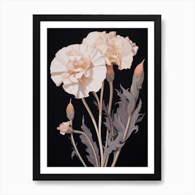 Flower Illustration Carnation Dianthus 7 Art Print