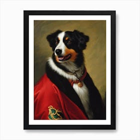 Collie Renaissance Portrait Oil Painting Art Print