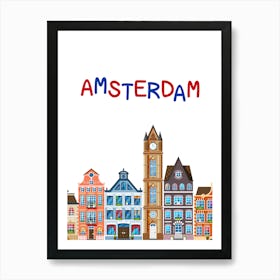 Amsterdam City Illustration Print Art 1 Art Print