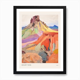 Mount Teide Spain 3 Colourful Mountain Illustration Poster Art Print