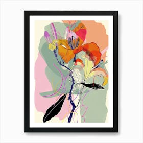 Colourful Flower Illustration Bougainvillea 2 Poster