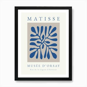 Minimalist Blue Matisse Print 1 Art Print