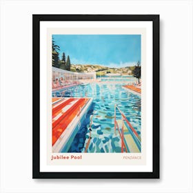 Jubilee Pool Penzance Cornwall Swimming Poster Art Print