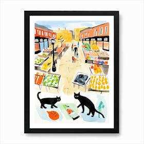 The Food Market In London 7 Illustration Art Print