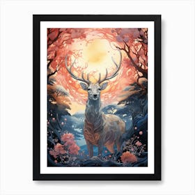 Deer In The Forest 7 Art Print