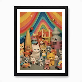 Plastic Toy Kittens Kitsch 1 Art Print