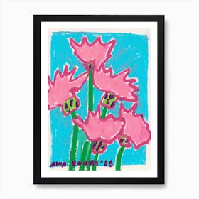 Wild Pink Flowers Art Print