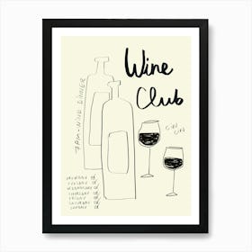 Wine Club Kitchen Wall Art Print Art Print
