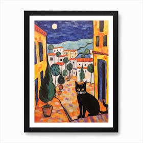 Painting Of A Cat In Assisi Italy 2 Art Print