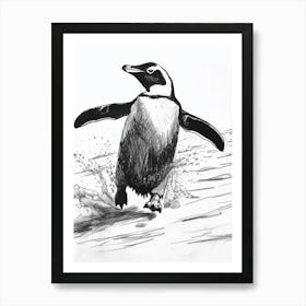 Emperor Penguin Sliding On Ice 4 Art Print