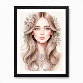 Portrait Of A Beautiful Woman  Art Print