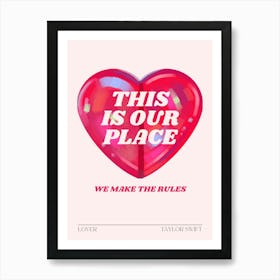 Valentines Taylor Lover Heart Inspired Print Art Print