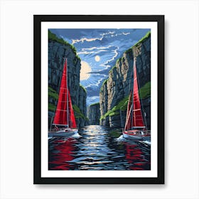 Sailboats In The Bay 1 Art Print