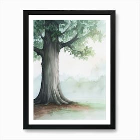 Ebony Tree Atmospheric Watercolour Painting 1 Art Print