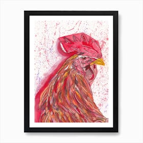 Rooster in Red Poster