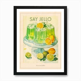 Lime Green Jelly Vintage Cookbook Inspired 2 Poster Art Print